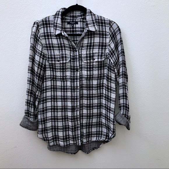 Madewell Kemp plaid ex-boyfriend button down shirt - Picture 2 of 8